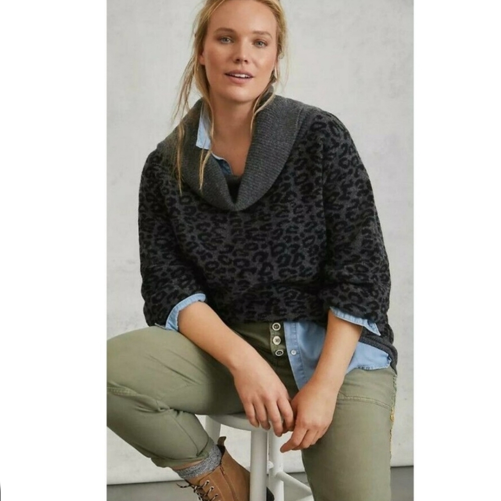 Anthropologie × Emmy Cowl Neck Tunic Sweater Size 2X